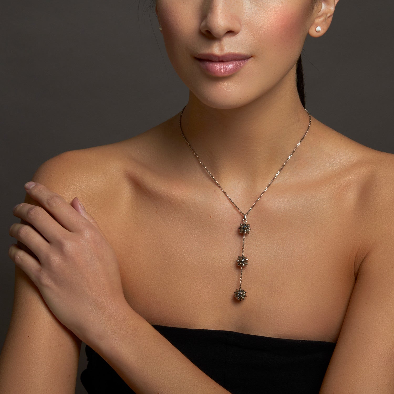 SPIKED Pearl Drop Necklace