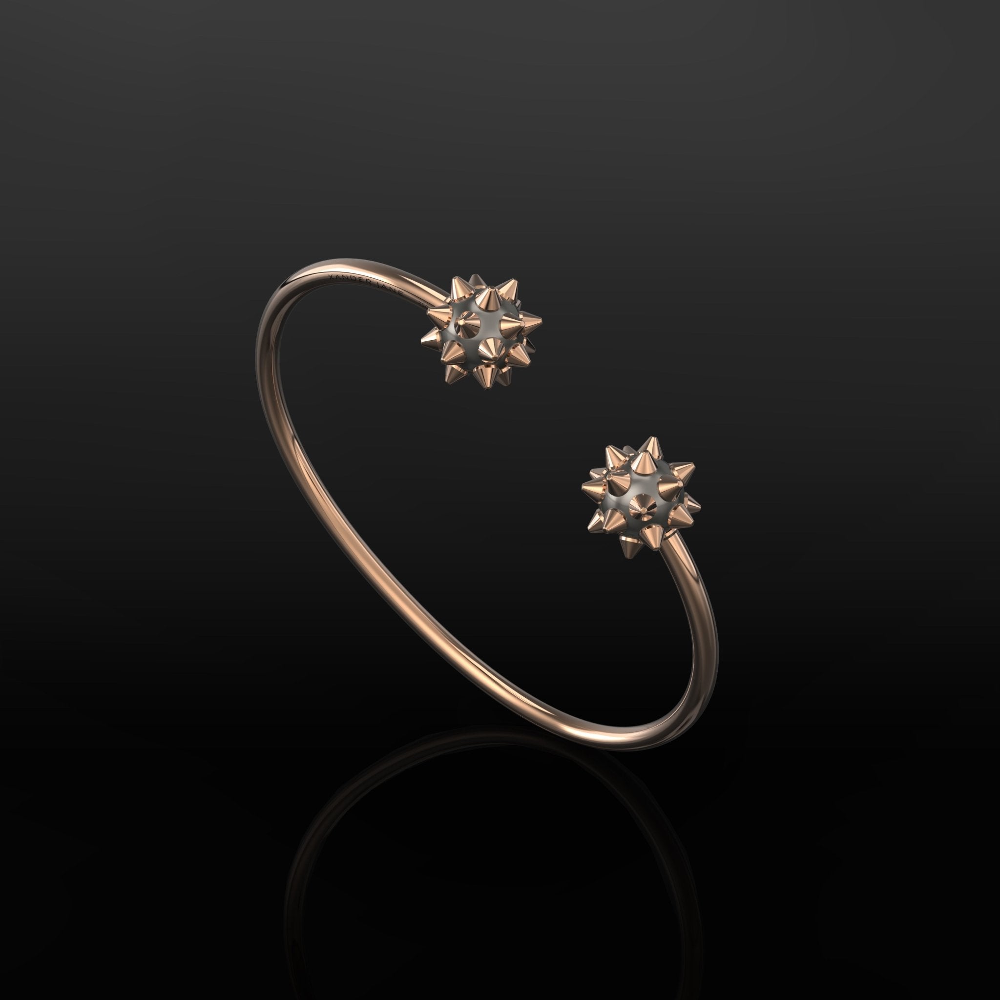 18k rose gold bracelet with black South Sea pearl.