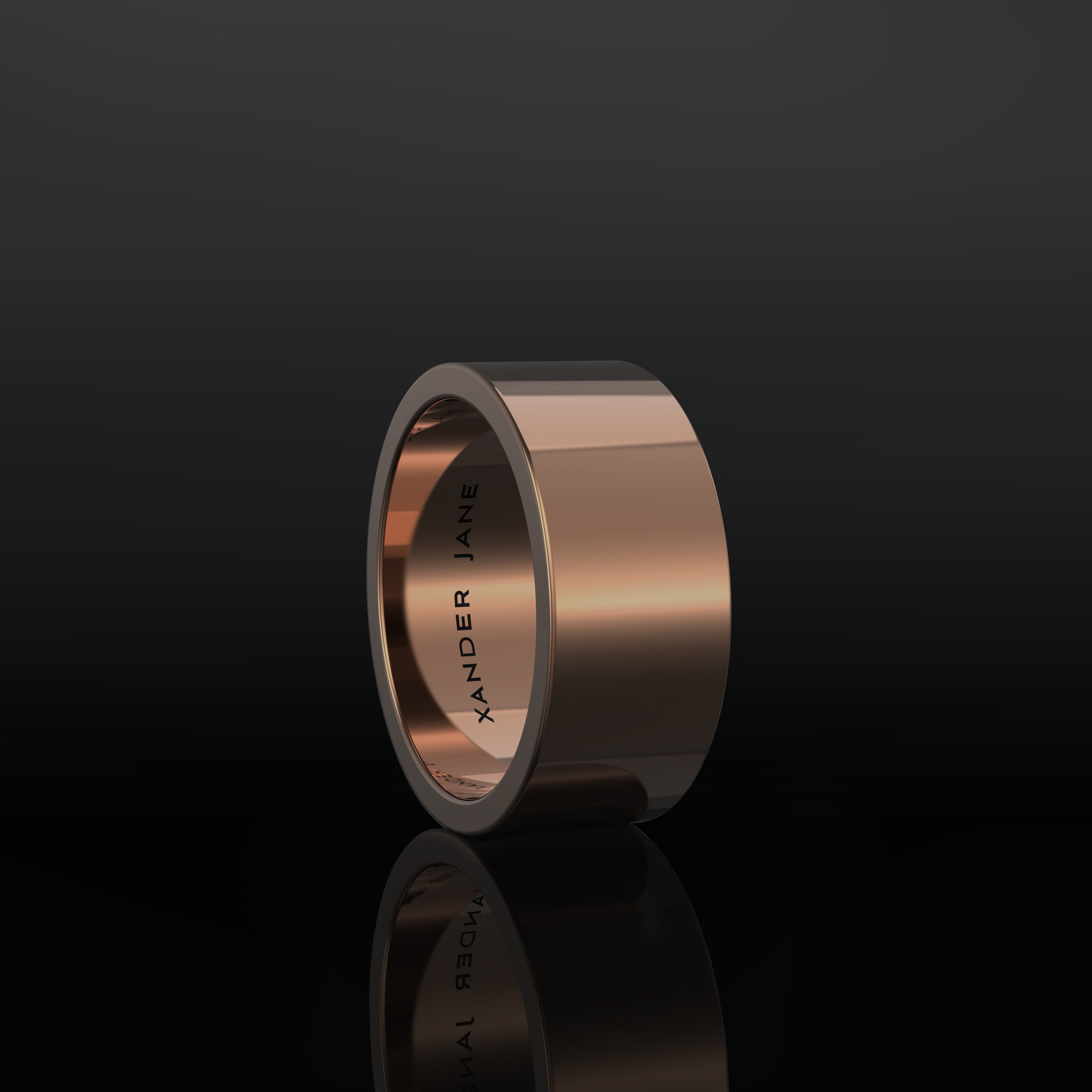 Xander Jane jewelry Plain Jane Flat 9mm Ring in 18K Rose Gold Wedding Band V