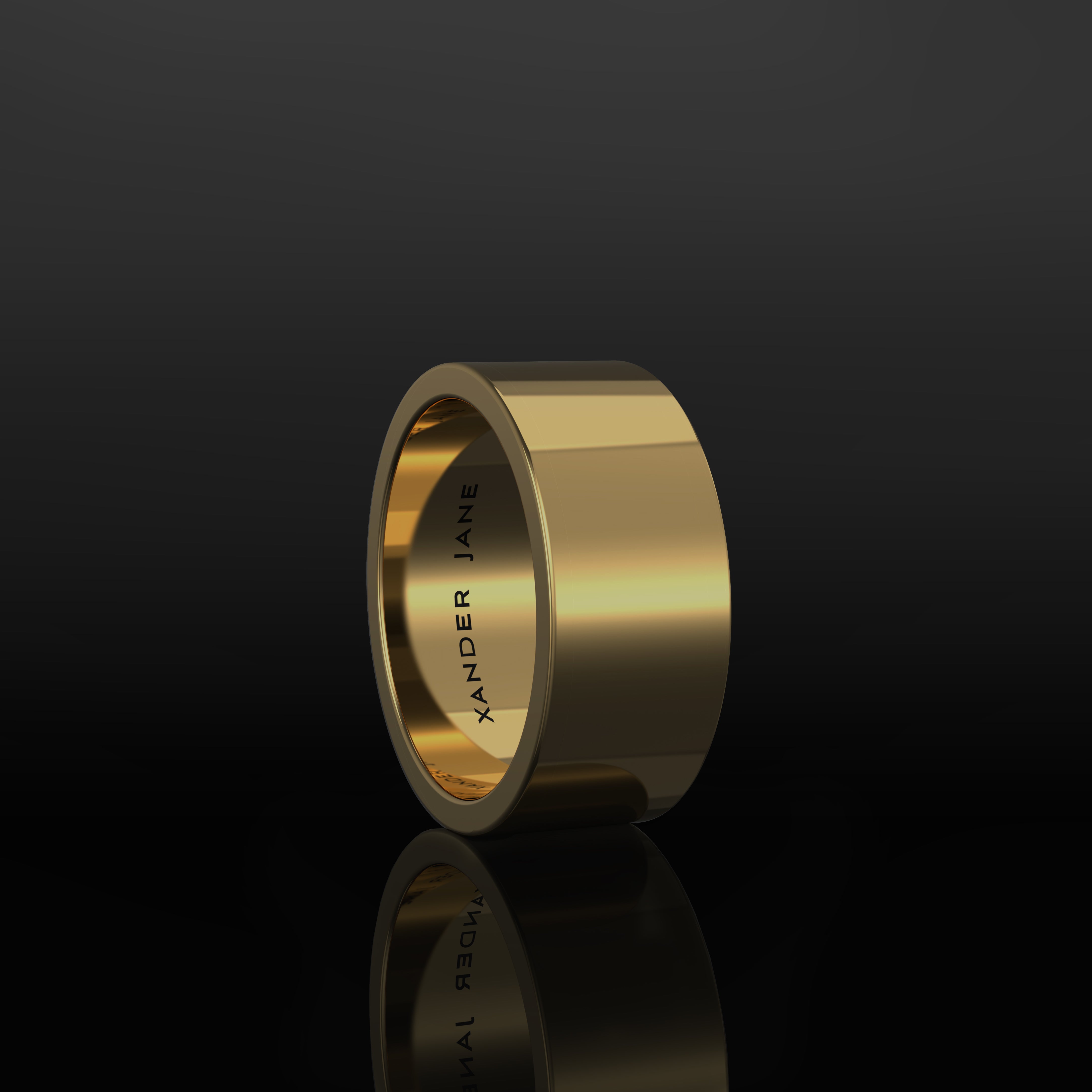 Xander Jane Jewelry Plain Jane Flat 9mm Ring in 18K Yellow Gold Wedding Band V