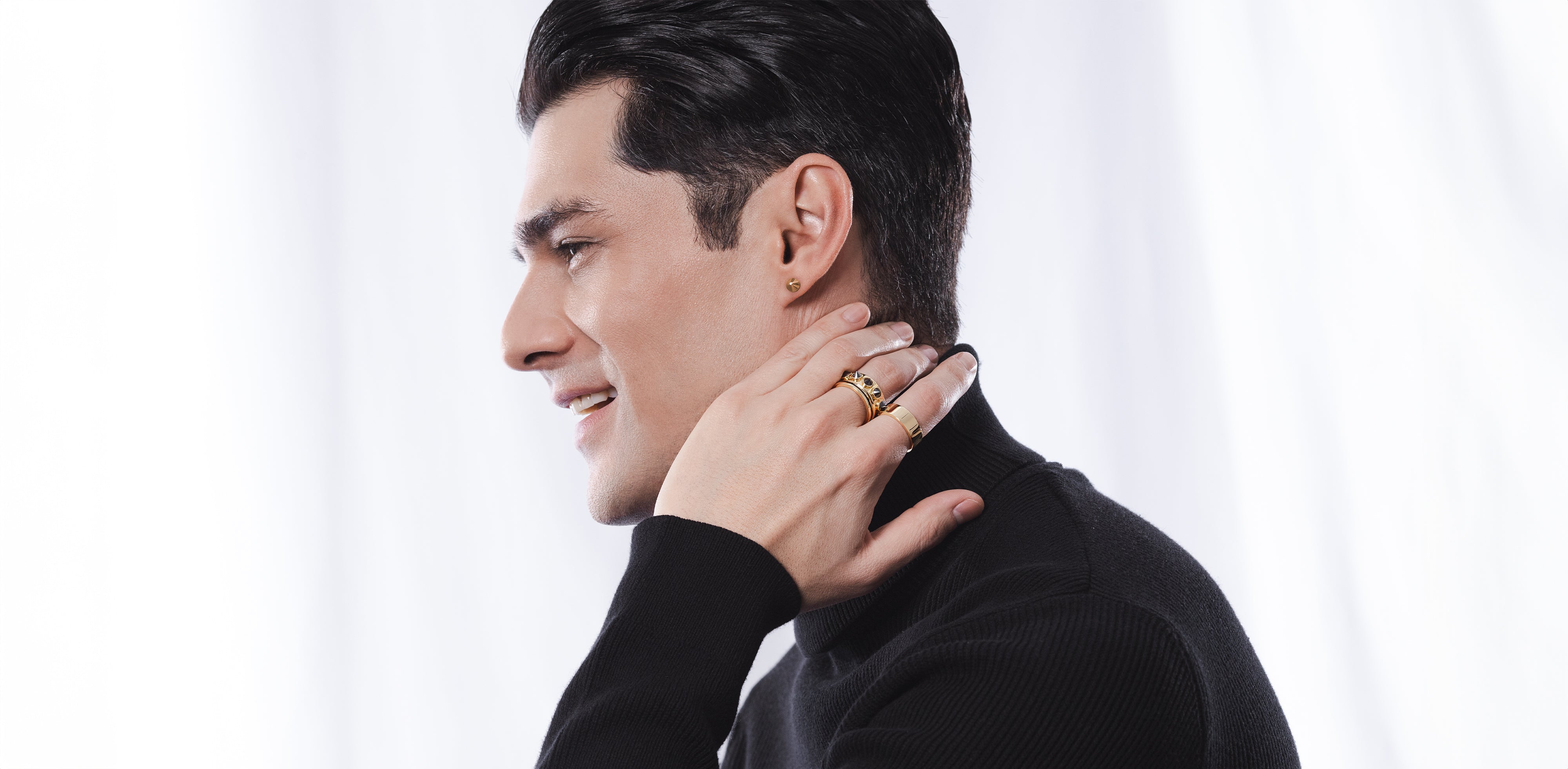 Men's Fine Jewelry - Xander Jane 18k Gold Earring Collection featuring Bold Statement Pieces in Yellow, White, and Rose Gold - Luxury Earrings for Style-Conscious Urban Men.