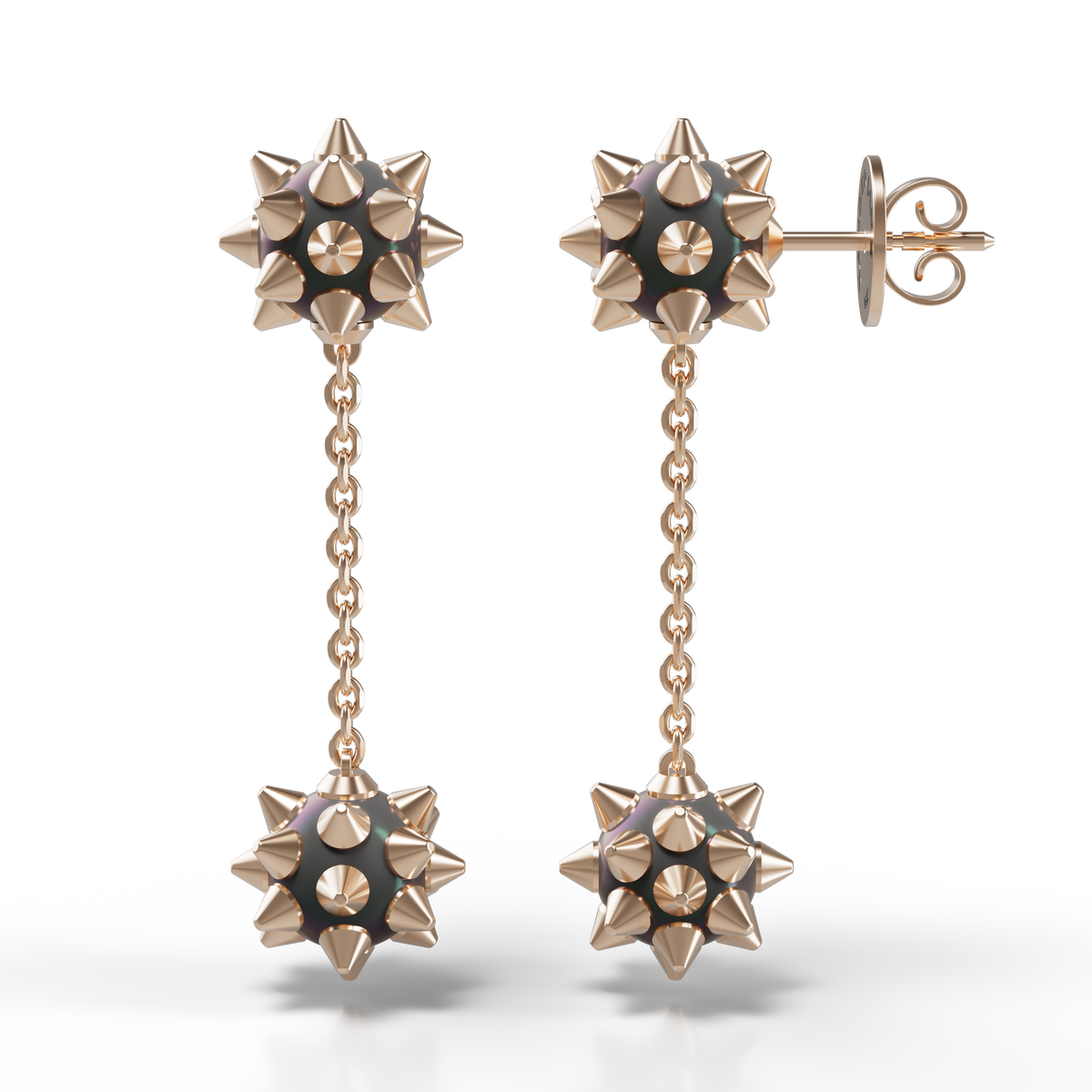 SPIKED Pearl Drop Earrings