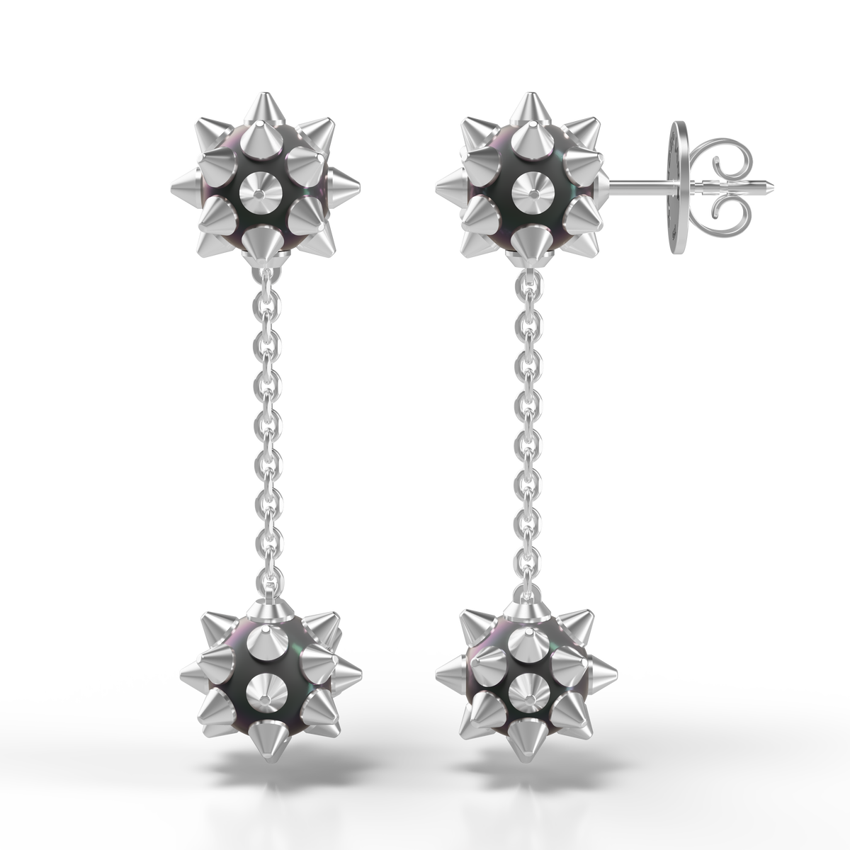 SPIKED Pearl Drop Earrings