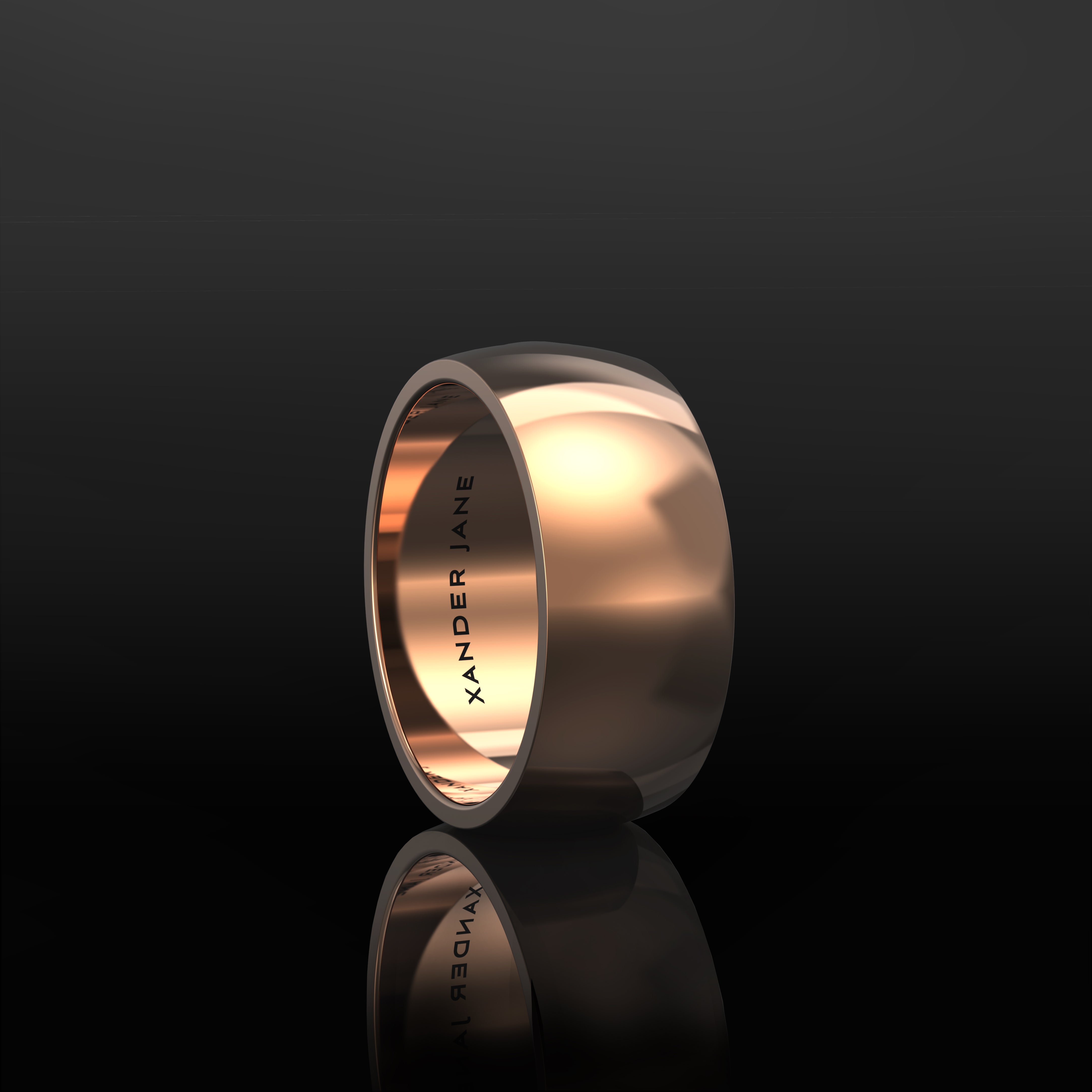 Xander Jane jewelry Plain Jane 9mm Domed Ring in 18K Rose Gold Wedding Band H