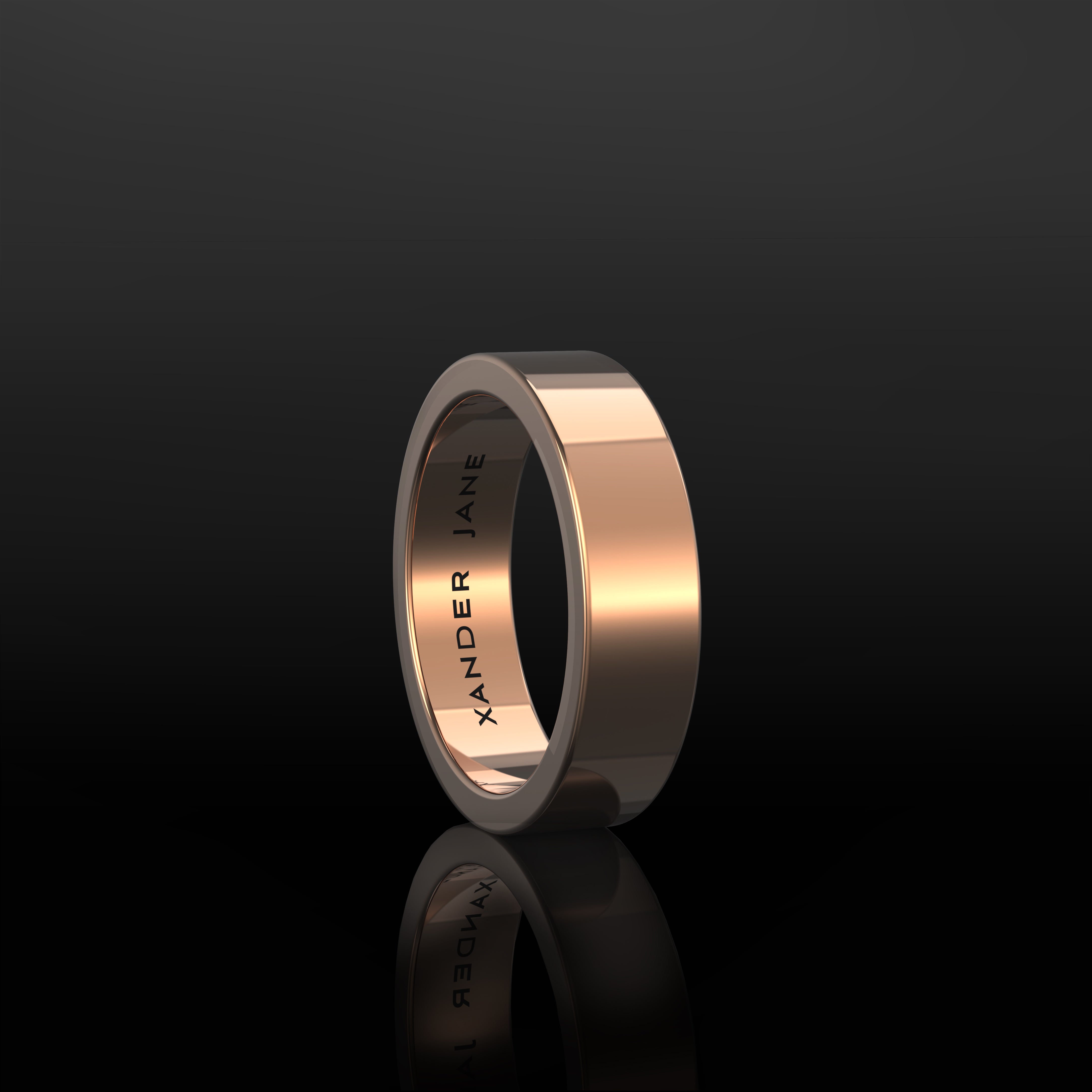 Xander Jane jewelry Plain Jane Flat 5mm Ring in 18K Rose Gold Wedding Band V