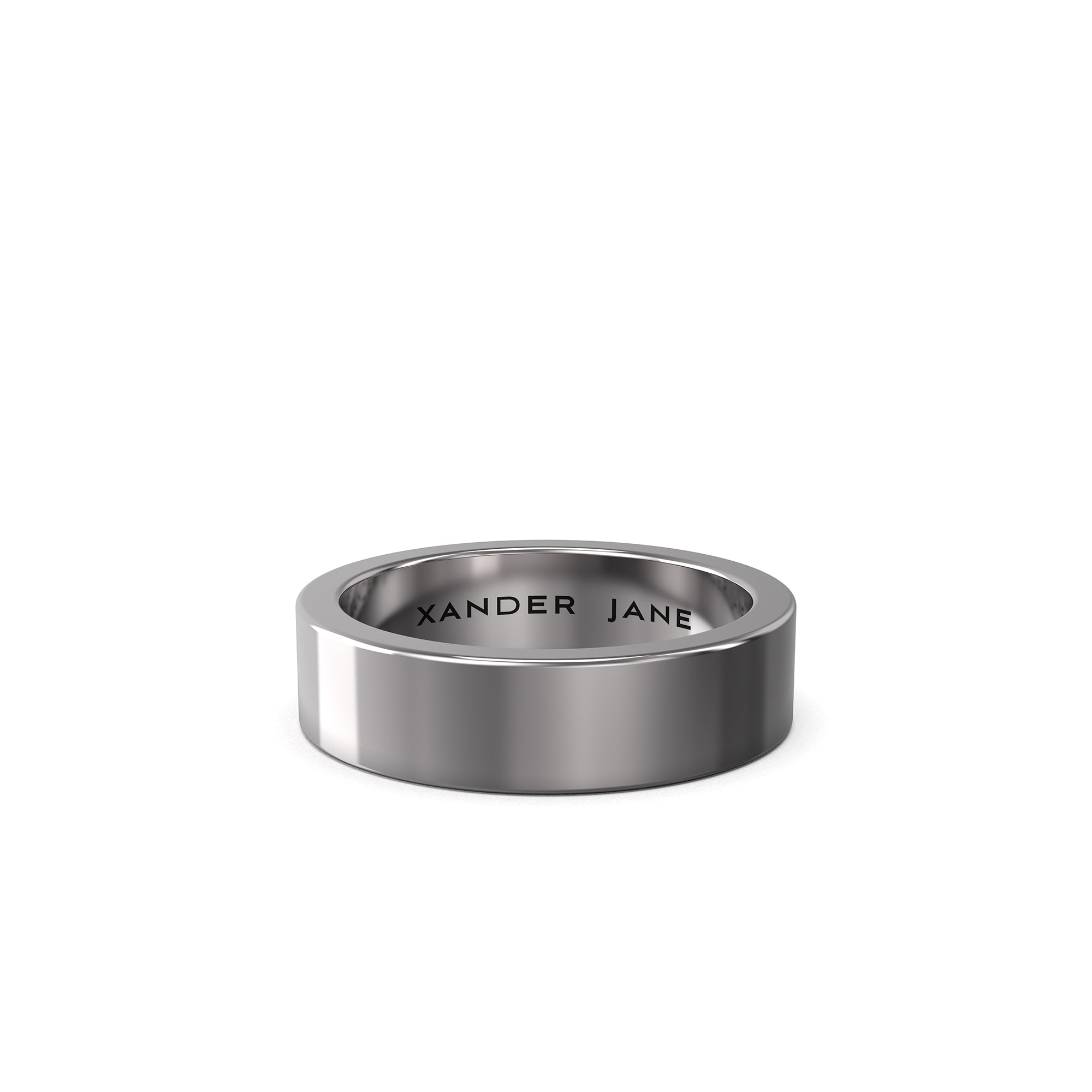 Xander Jane jewelry Plain Jane Flat 5mm Ring in 18K White Gold Wedding Band H