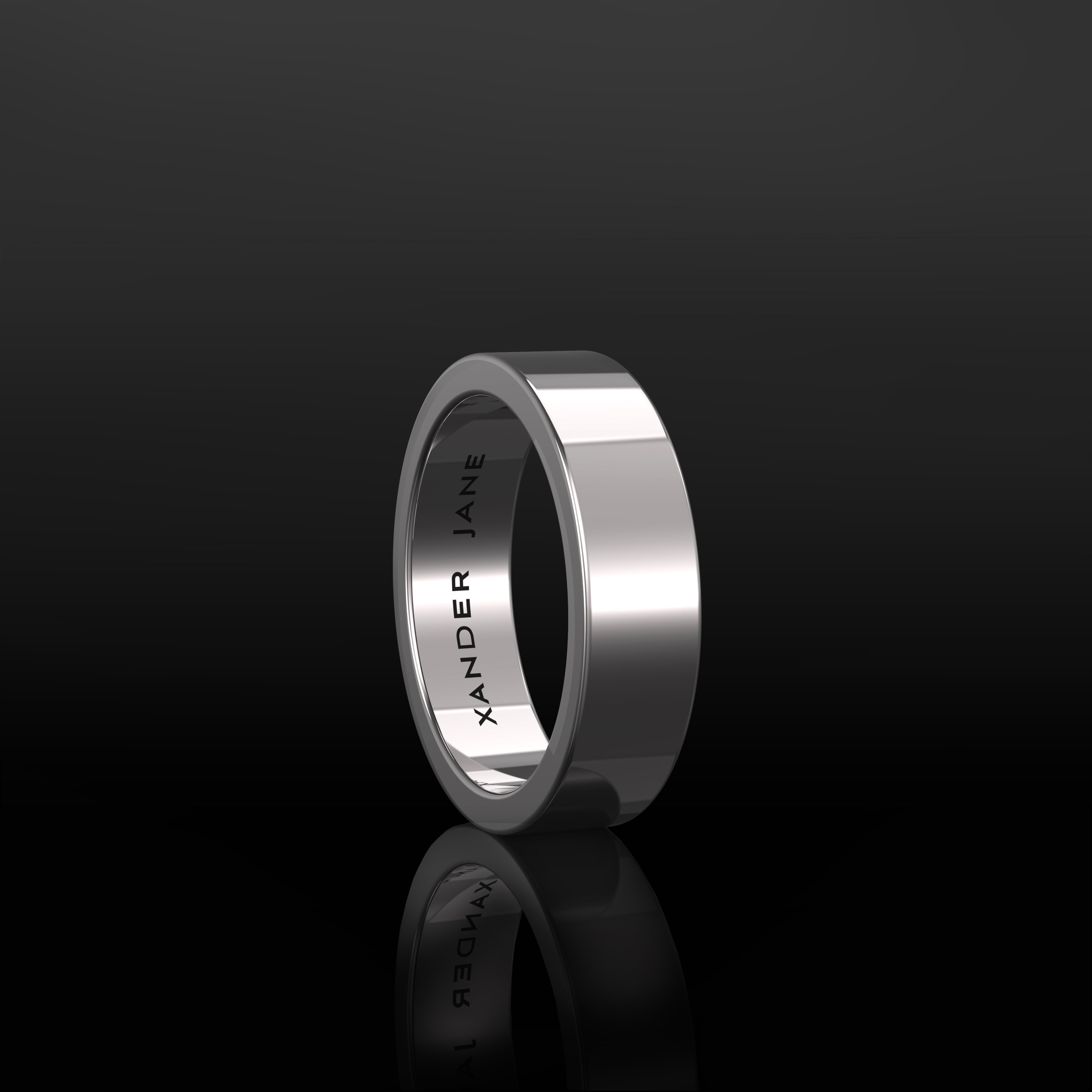 Xander Jane jewelry Plain Jane Flat 5mm Ring in 18K White Gold Wedding Band V