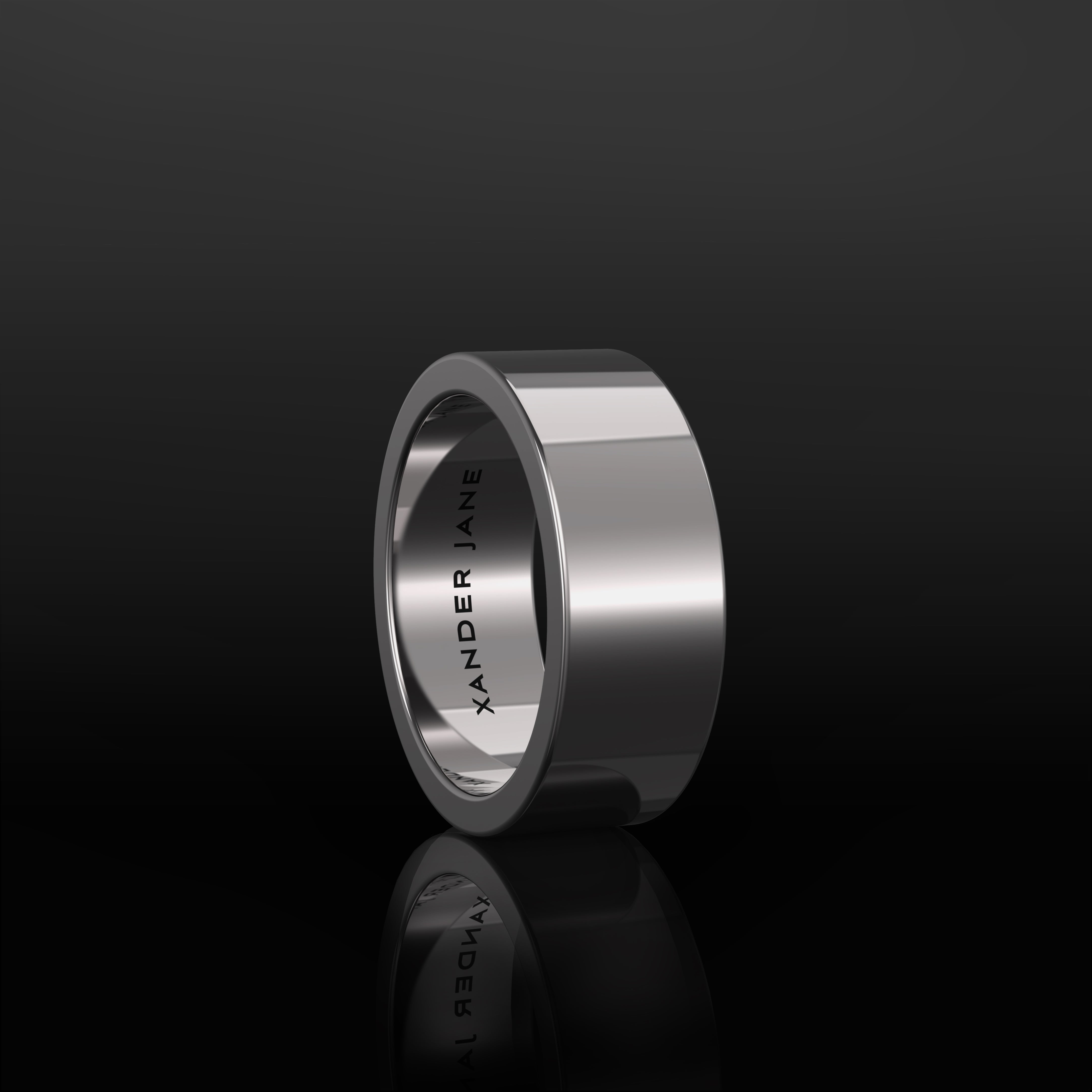 Xander Jane jewelry Plain Jane Flat 7mm Ring in 18K White Gold Wedding Band V