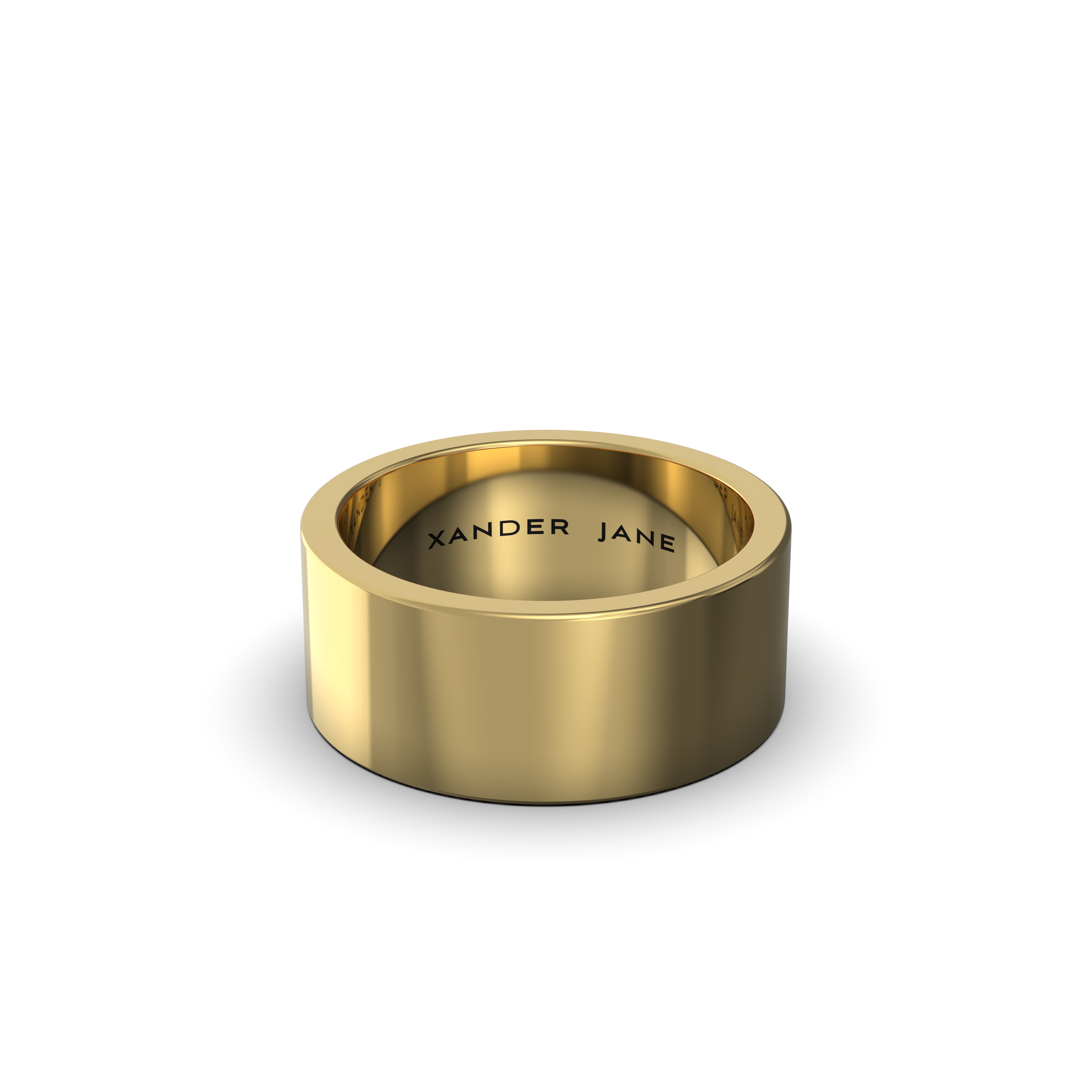 Xander Jane jewelry Plain Flat 9mm Ring in 18K Yellow Gold Wedding Band H